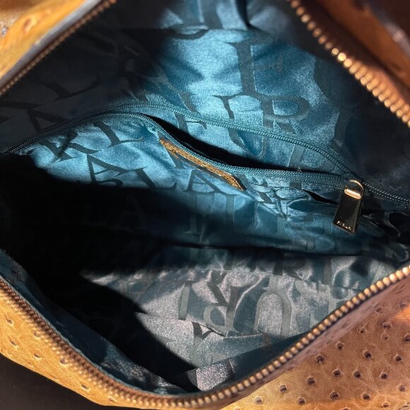 Furla Ostrich Leather 2-Way Top Handle Crossbody Bag - Preowned - Picture 10 of 14